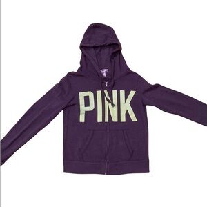 Pink Victoria’s Secret Zip Up Hoodie in Gray